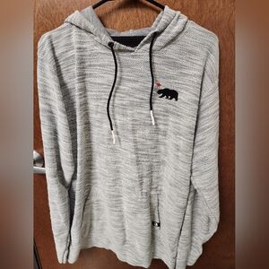 Men's Gray Hooded Sweater with Bear Emblem